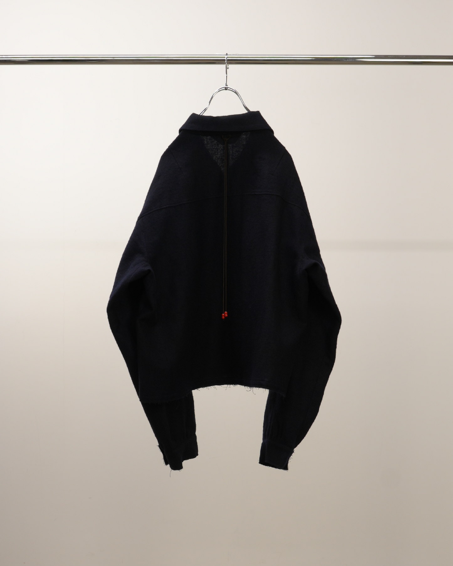 SHRINK WOOL SHORT ZIPUP SHIRT JACKET(NAVY)