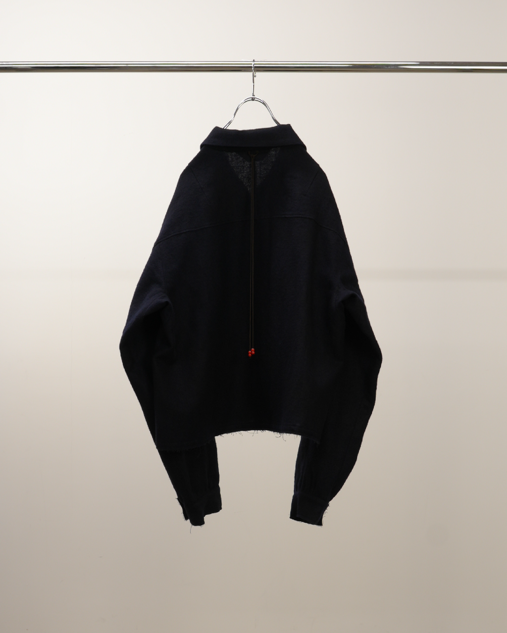SHRINK WOOL SHORT ZIPUP SHIRT JACKET(NAVY)