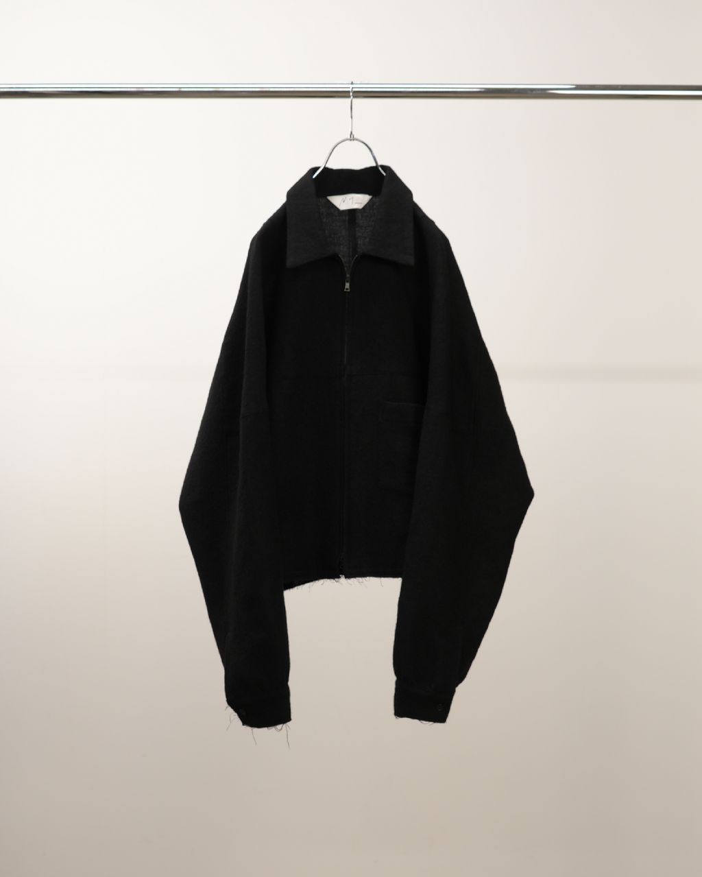 SHRINK WOOL SHORT ZIPUP SHIRT JACKET(BLACK) – ANCELLM SHRINK WOOL SHORT ZIPUP SHIRT JACKET(BLACK) – ANCELLM