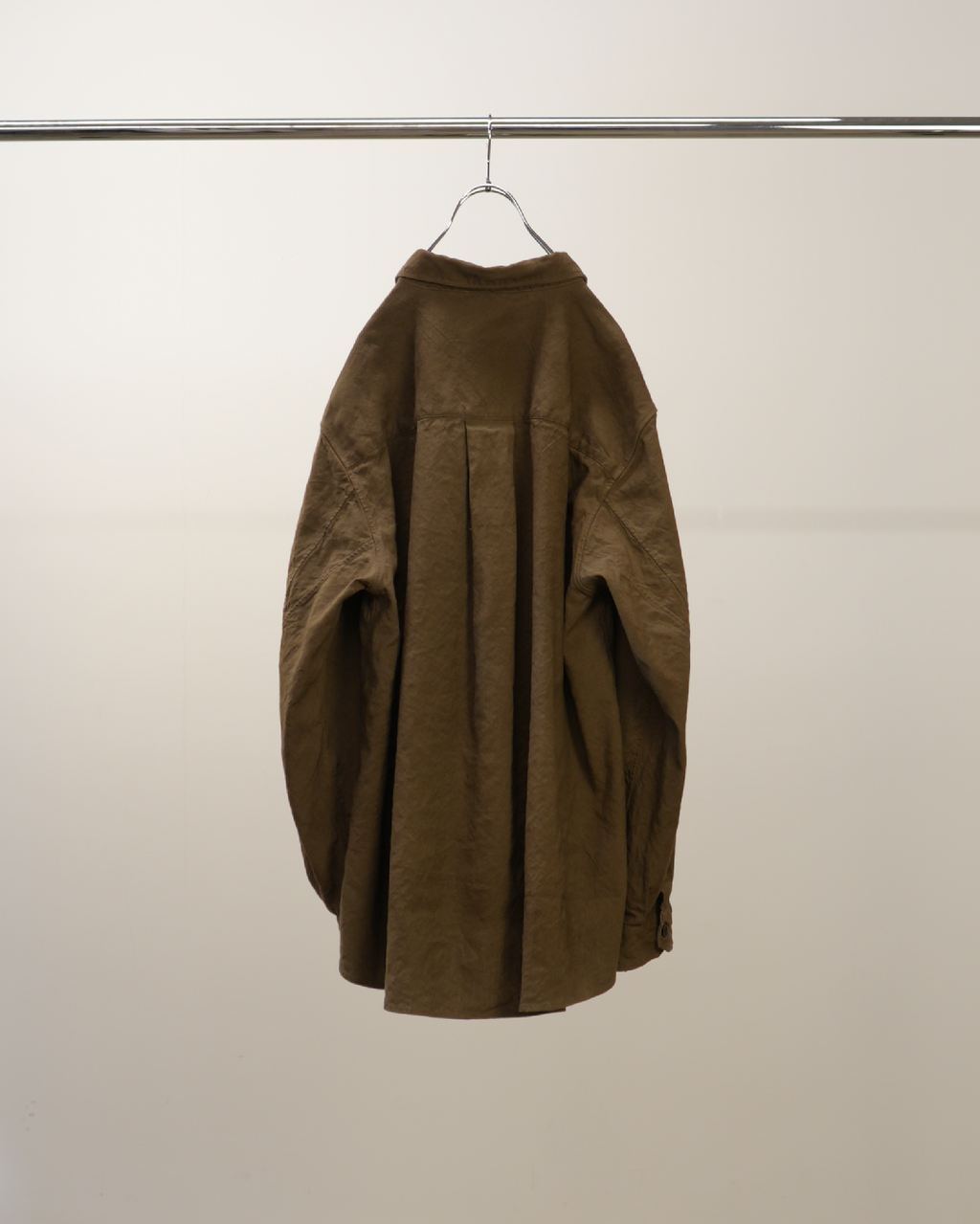 L/C NEP FLOWER EMBROIDERY OVER SHIRT(BROWN)