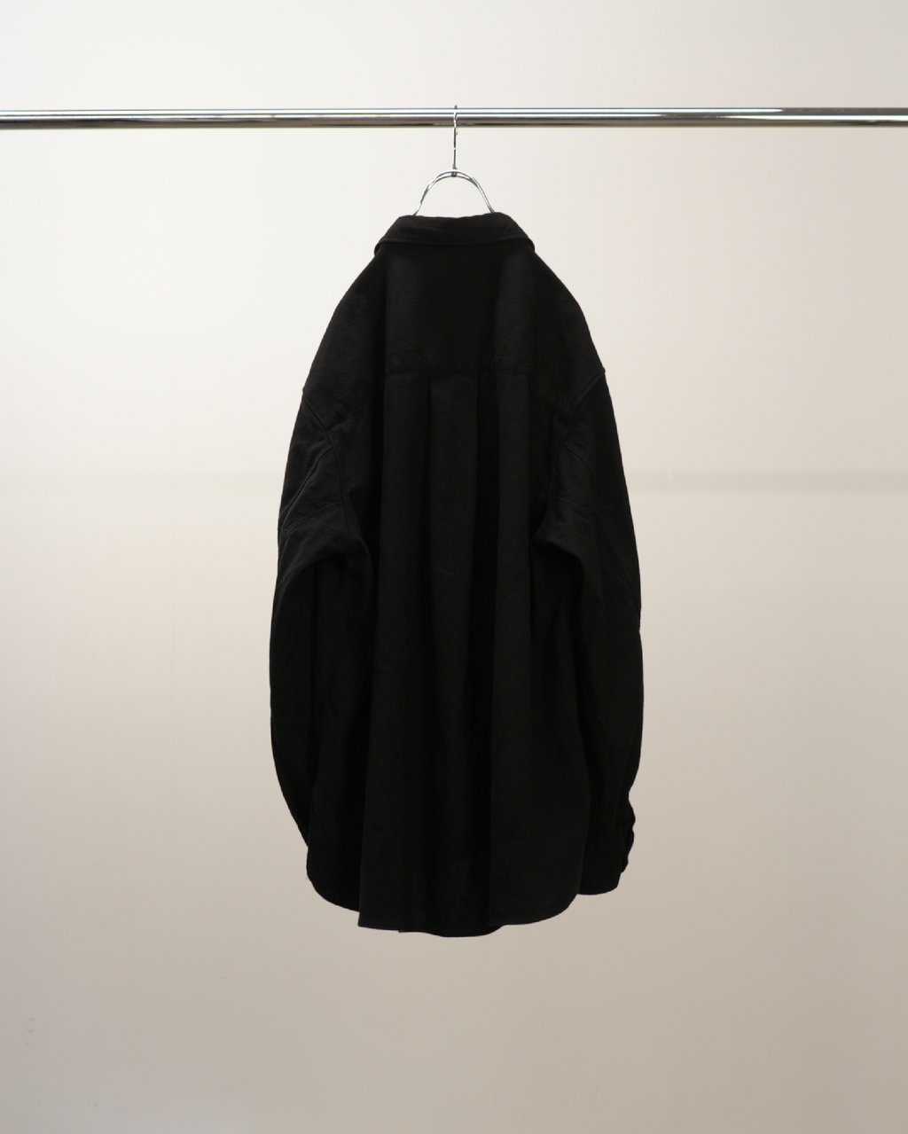 L/C NEP FLOWER EMBROIDERY OVER SHIRT(BLACK)