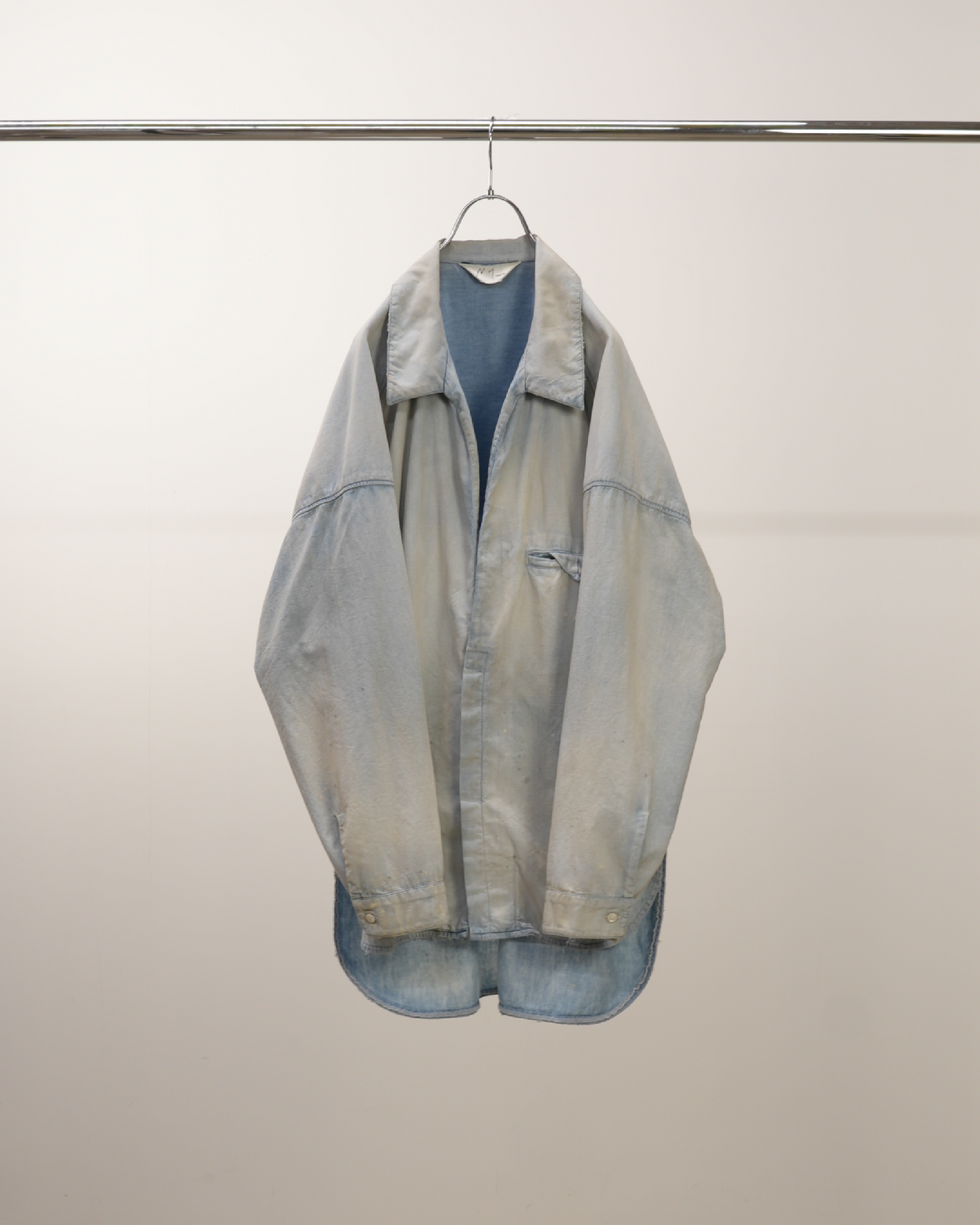 AGING CHAMBRAY LONG SHIRT(INDIGO)