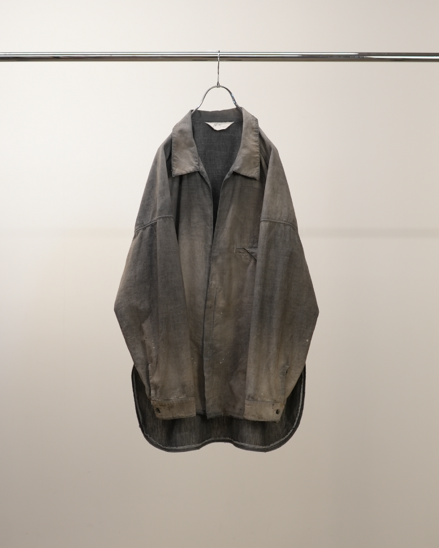 AGING CHAMBRAY LONG SHIRT(BLACK)