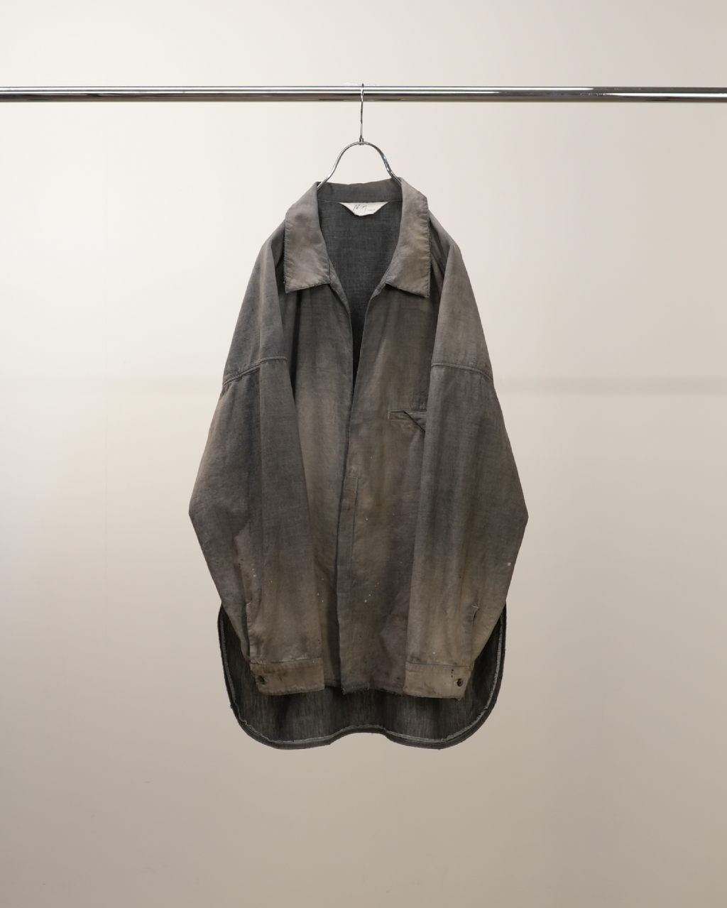 AGING CHAMBRAY LONG SHIRT(BLACK) – ANCELLM AGING CHAMBRAY LONG SHIRT(BLACK) – ANCELLM