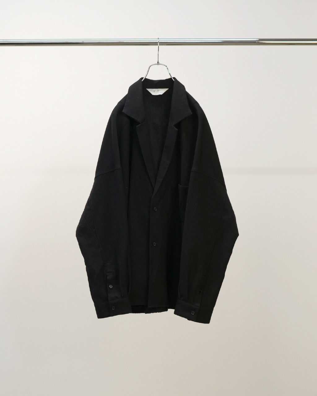 WASH WOOL TAILORED SHIRT(BLACK)