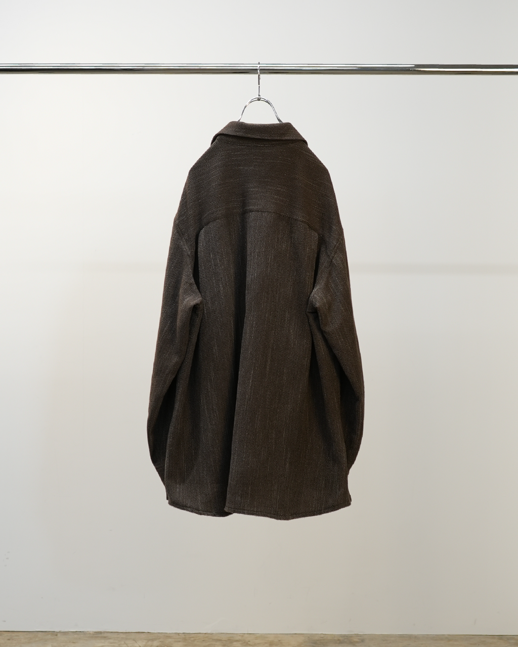 MELANGE WOOL OVER WORK SHIRT(BROWN)