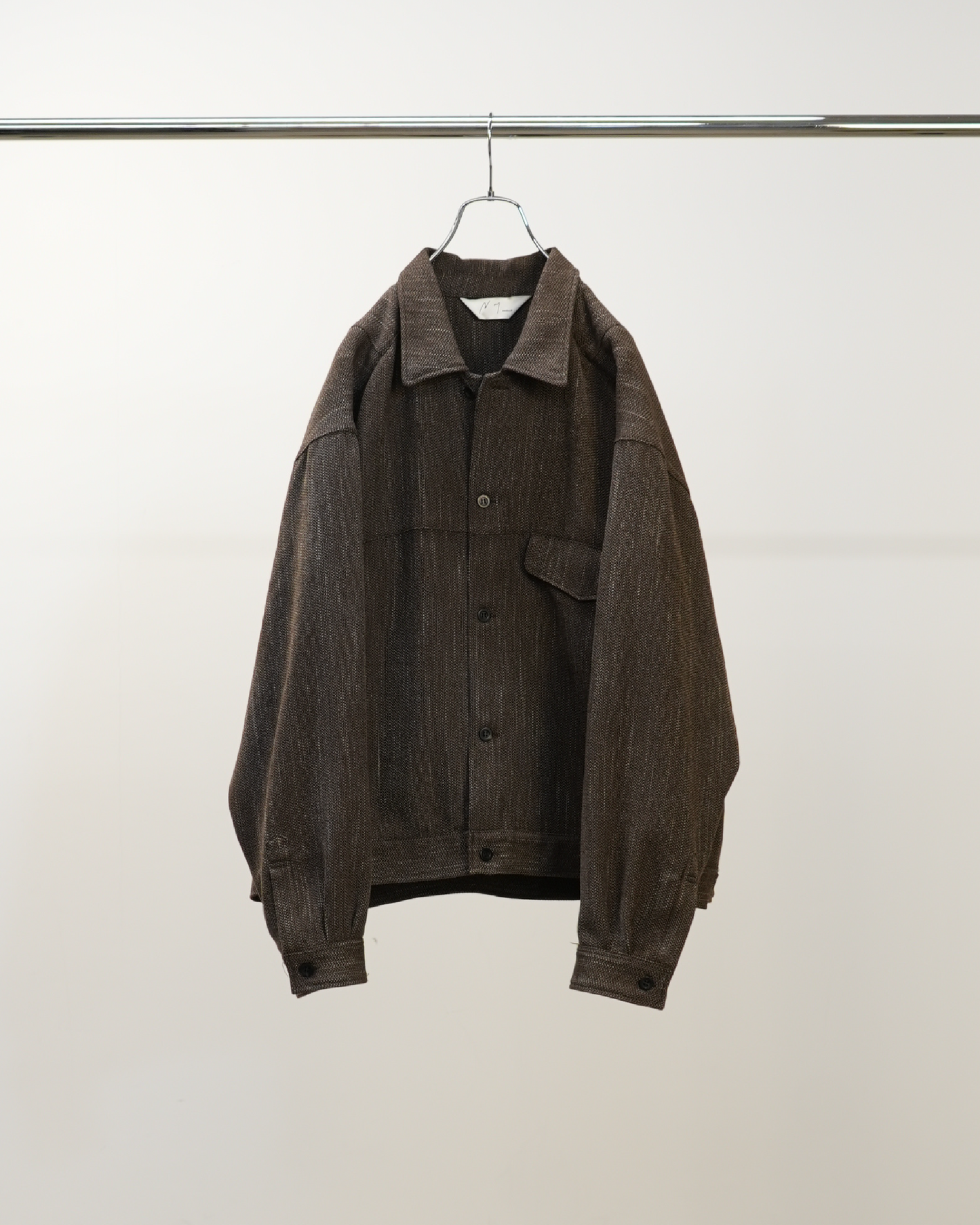 MELANGE WOOL WORK SHIRT BLOUSON(BROWN)