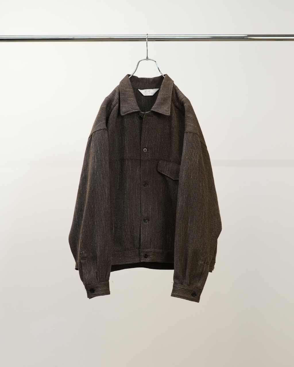 MELANGE WOOL WORK SHIRT BLOUSON(BROWN)
