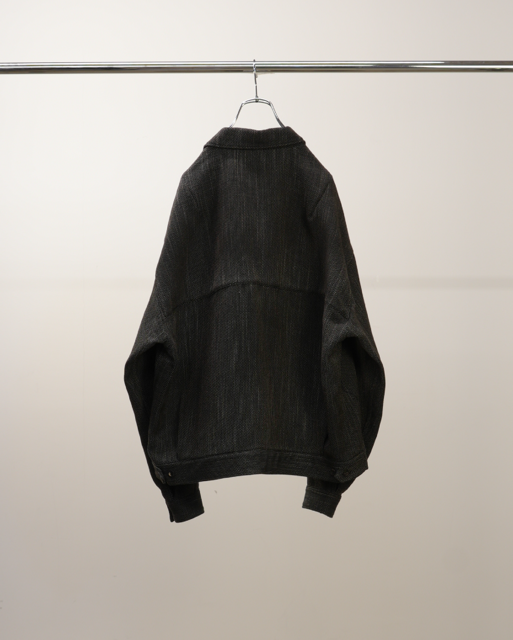MELANGE WOOL WORK SHIRT BLOUSON(BLACK)