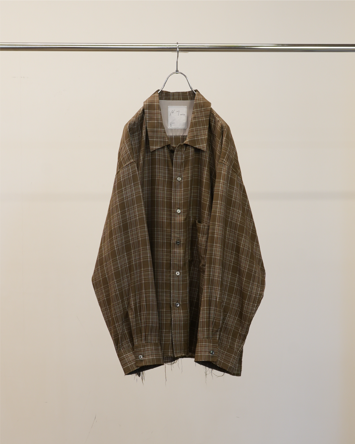 AGING RAYON CHECK SHIRT(GREEN)