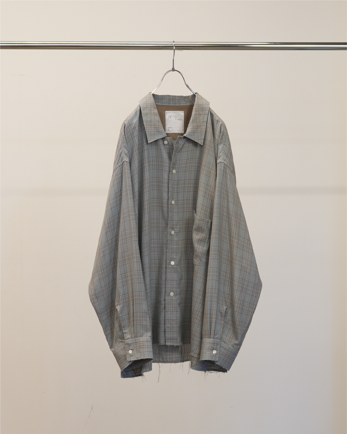 AGING RAYON CHECK SHIRT(BLUE)