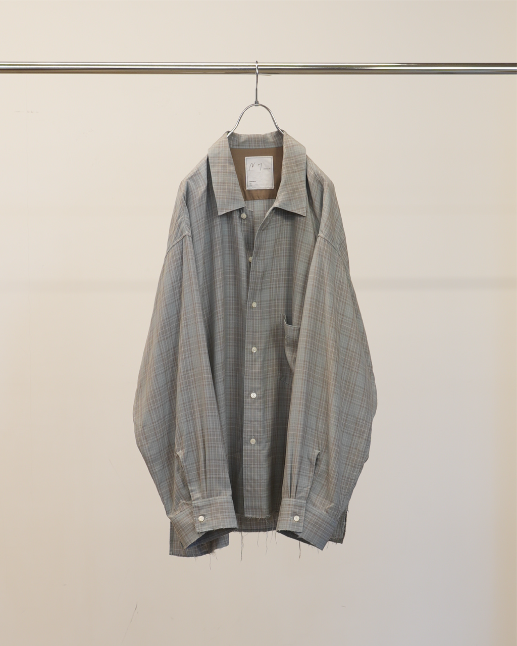 AGING RAYON CHECK SHIRT(BLUE)