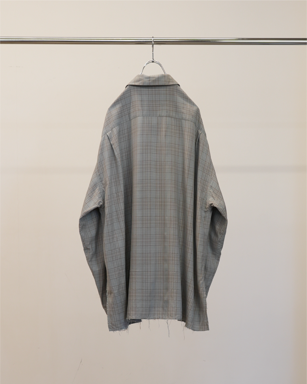 AGING RAYON CHECK SHIRT(BLUE)