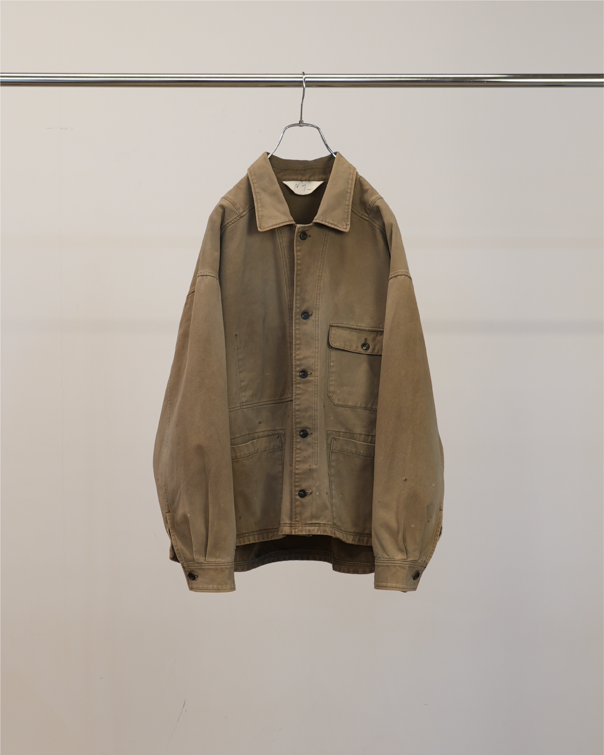 CHINO SHIRT JACKET(BEIGE) – ANCELLM