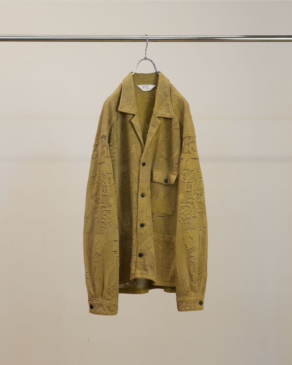 AGING LACE WORK SHIRT(MUSTARD)