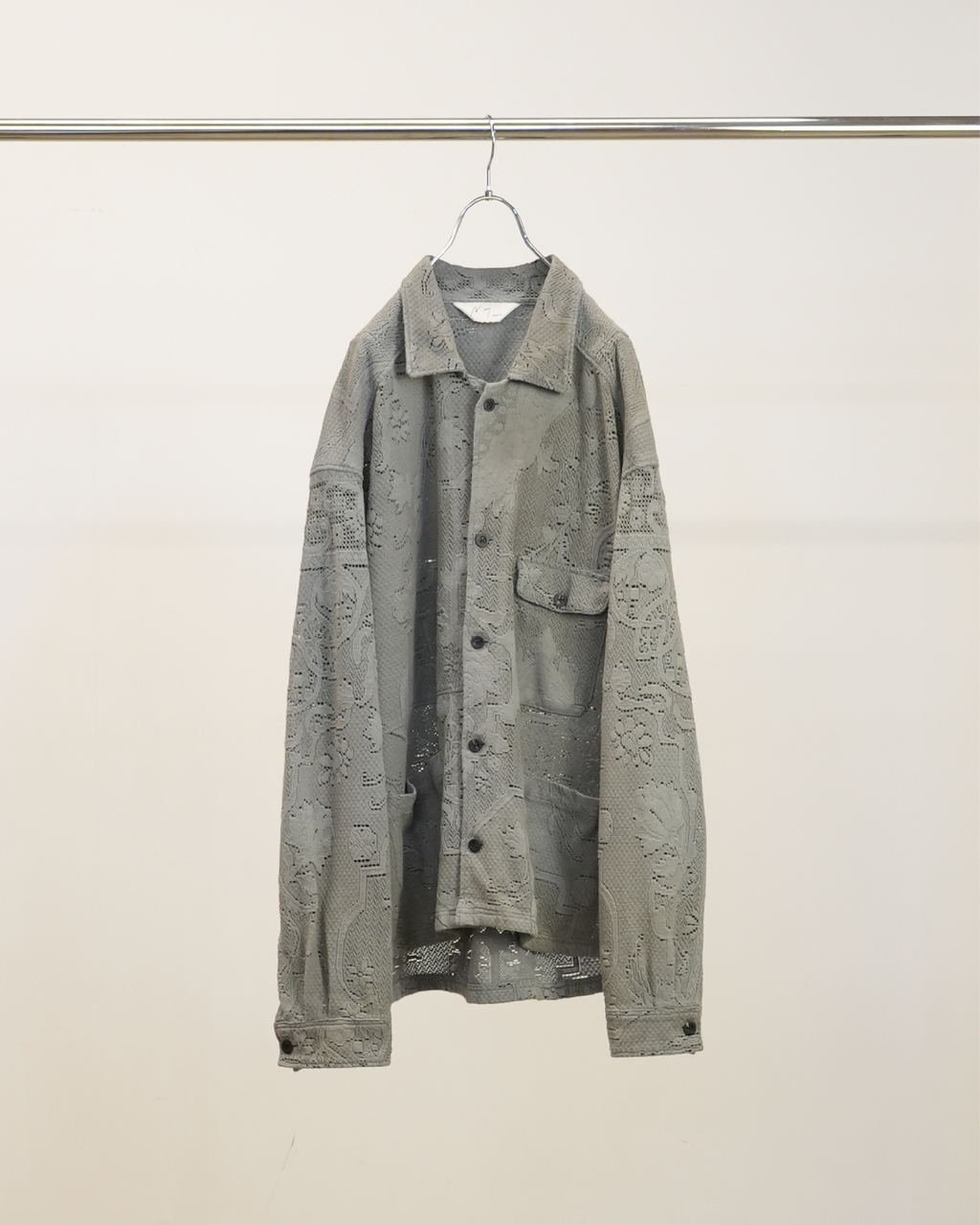 AGING LACE WORK SHIRT(GRAY) – ANCELLM AGING LACE WORK SHIRT(GRAY) – ANCELLM