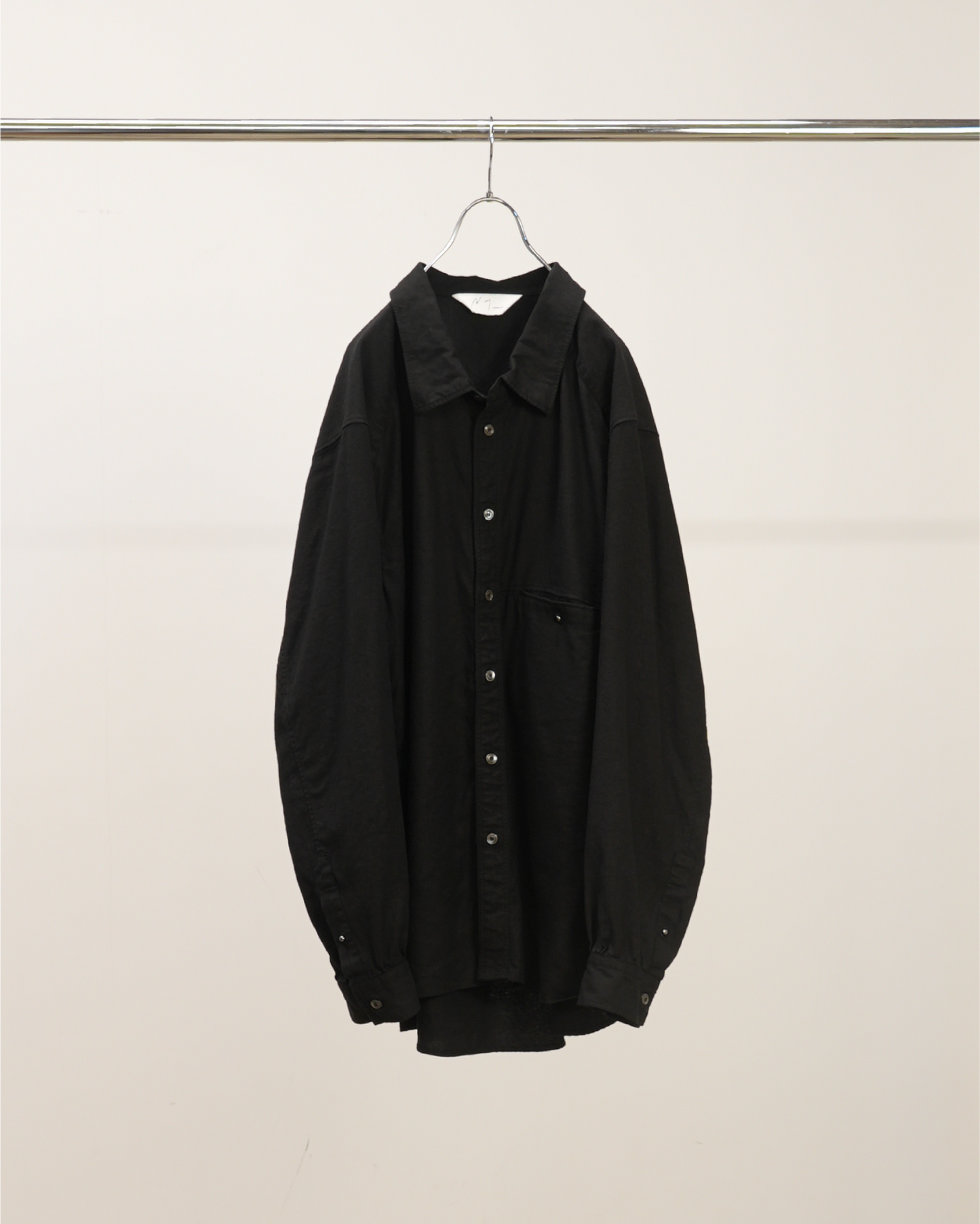 L/S NEP BOXY SHIRT(BLACK) – ANCELLM