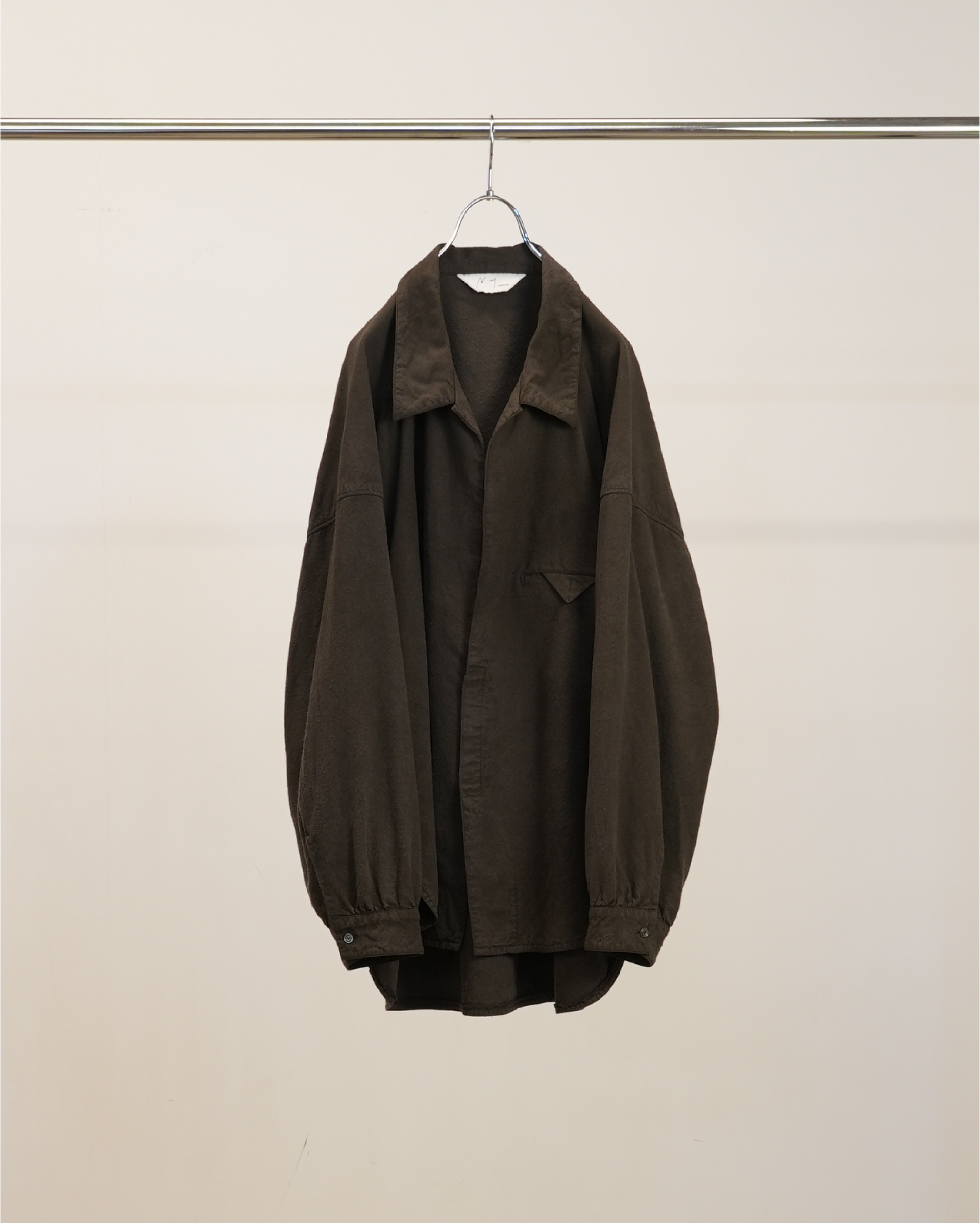 SILK NEP LONG SHIRT(BROWN) – ANCELLM
