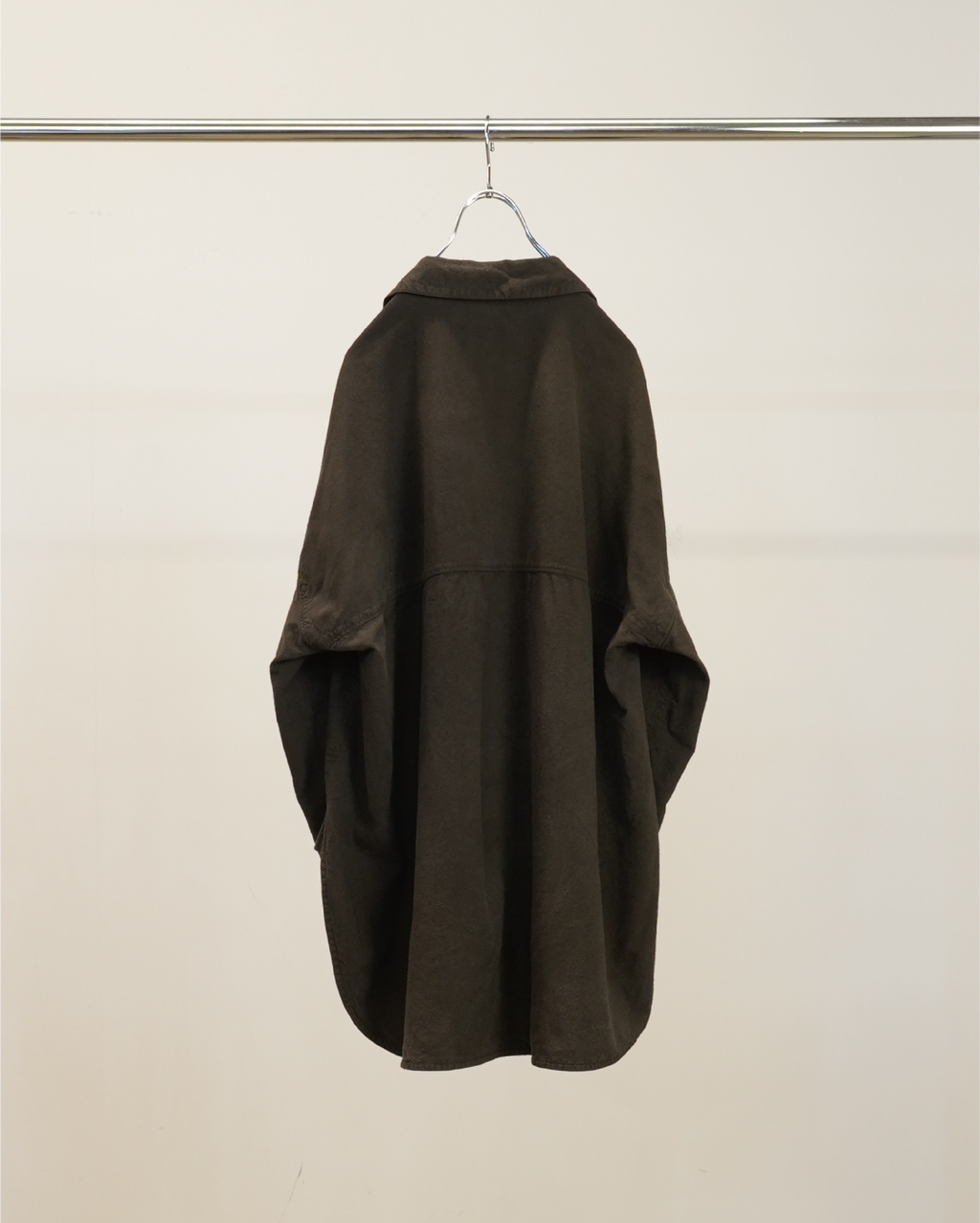 SILK NEP LONG SHIRT(BROWN)