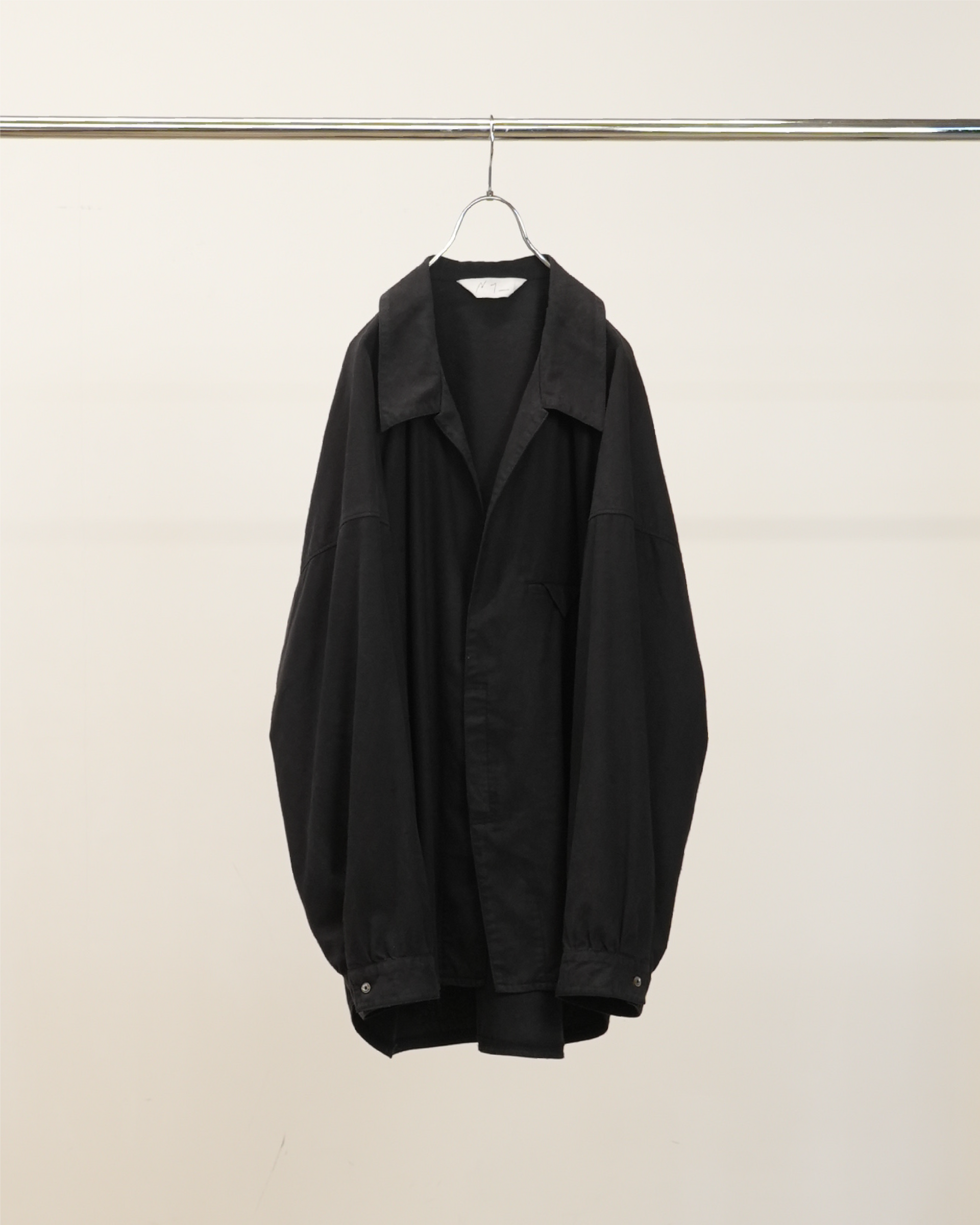SILK NEP LONG SHIRT(BLACK) – ANCELLM