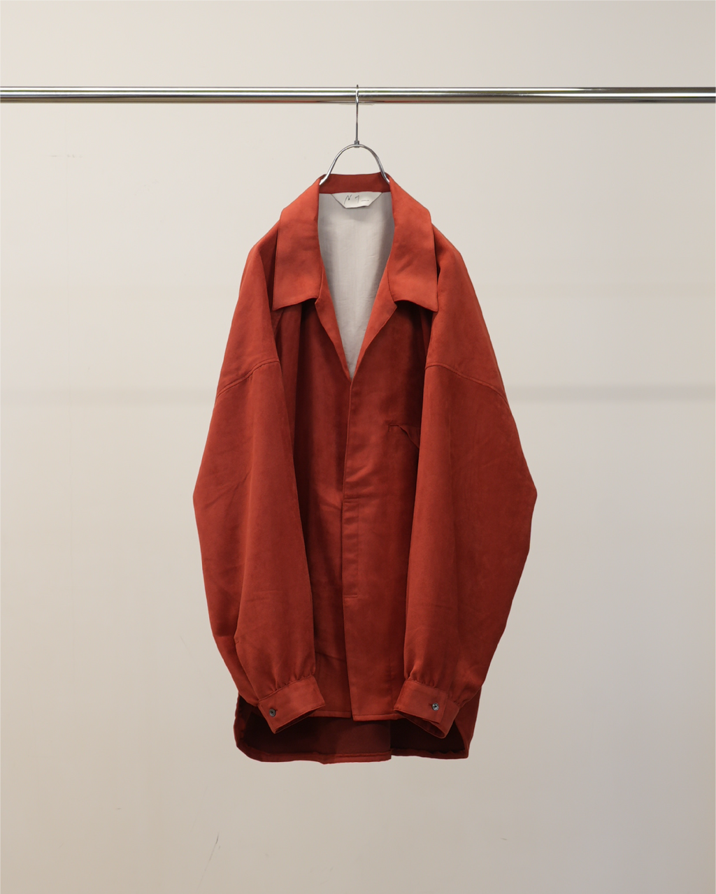 VEGAN SUEDE LONG SHIRT(RED)