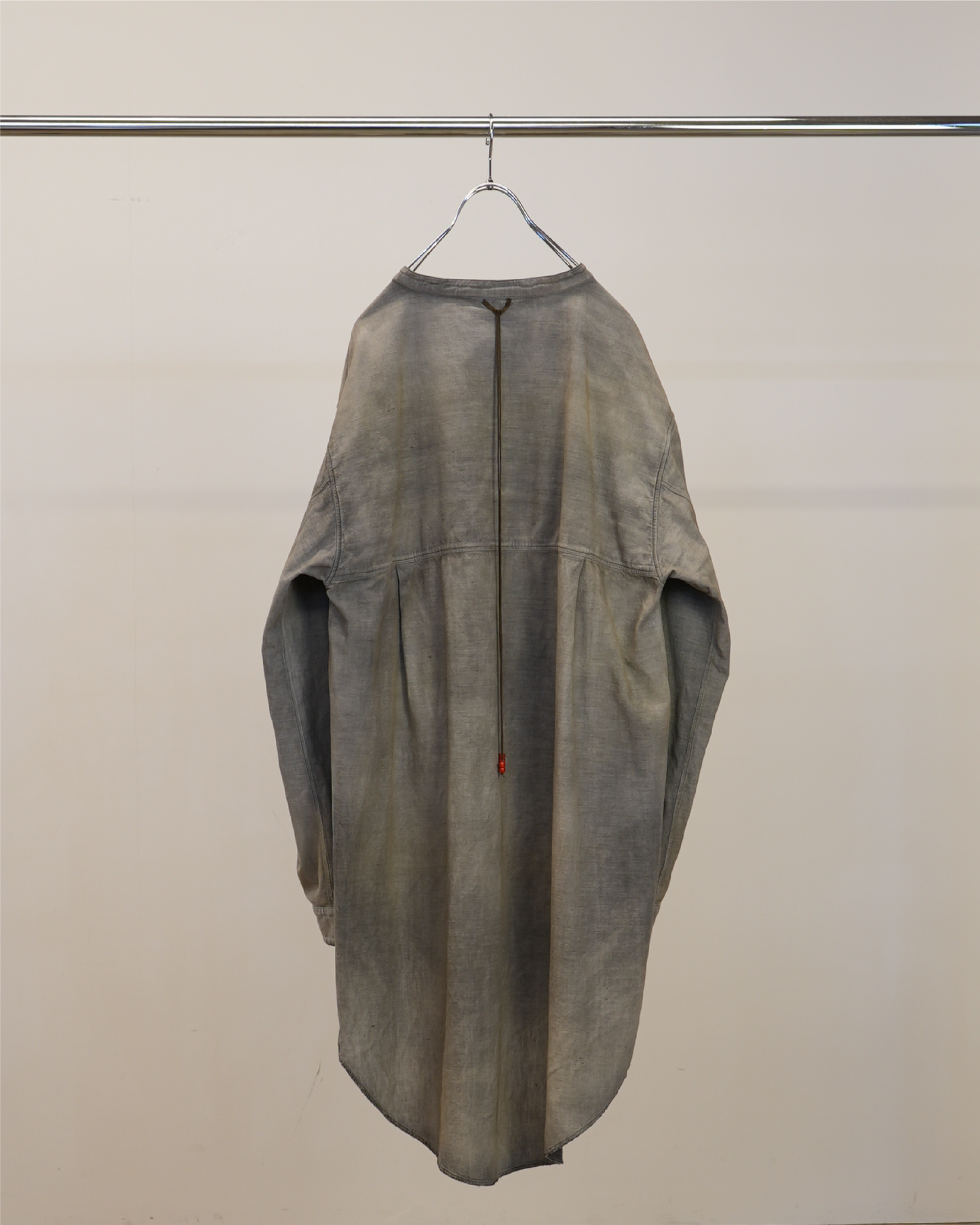 CHAMBRAY LONG SHIRT DRESS(BLACK)