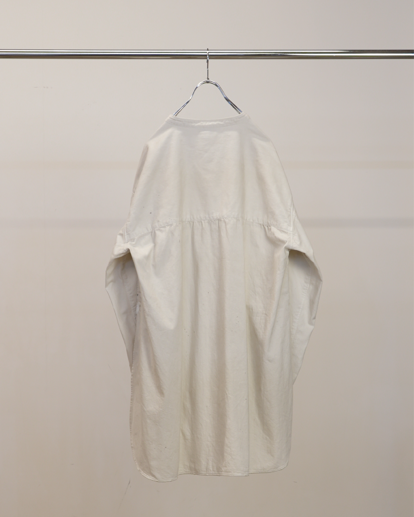 DENIM BAND COLLAR SHIRT(WHITE)