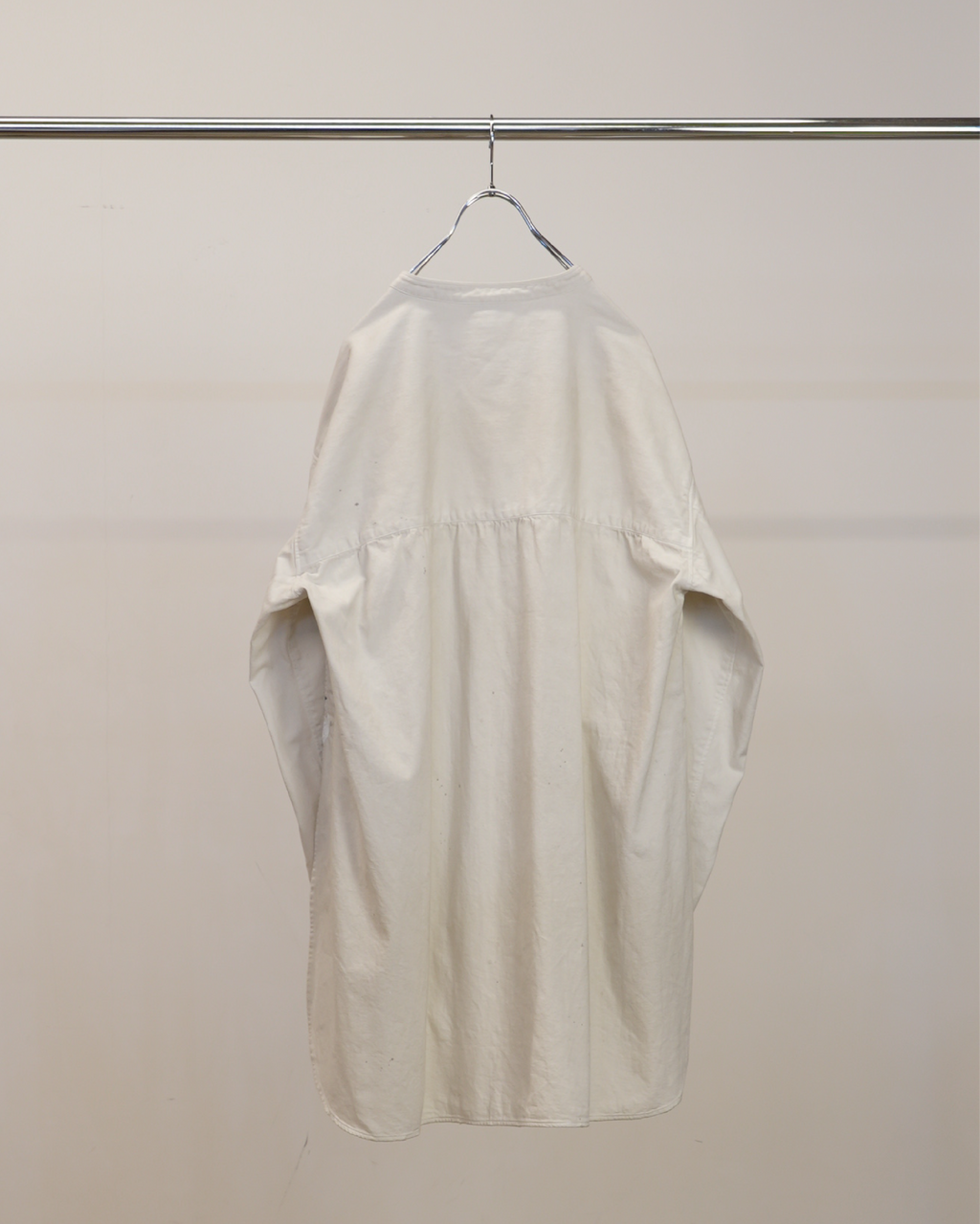 DENIM BAND COLLAR SHIRT(WHITE)