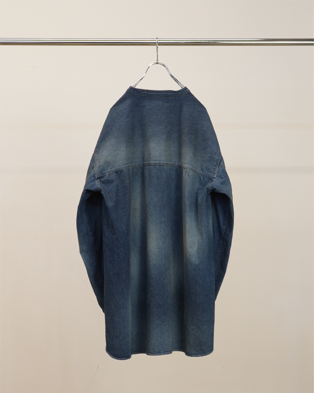 DENIM BAND COLLAR SHIRT(INDIGO) – ANCELLM DENIM BAND COLLAR SHIRT(INDIGO) – ANCELLM