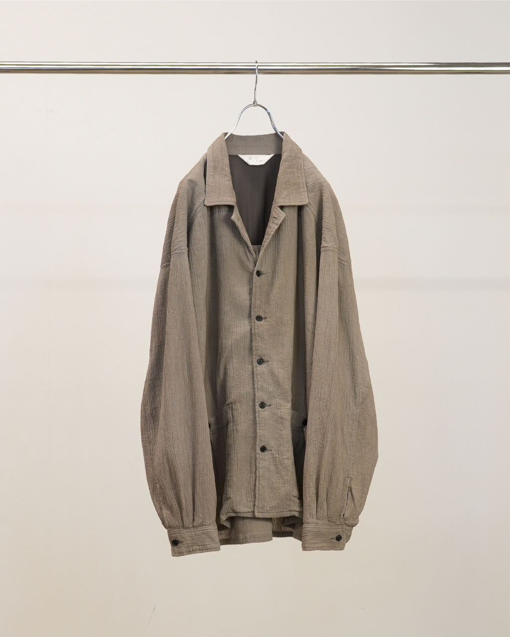 ANCELLM CREPE SHIRT JACKET GREIGE サイズ2 CREPE SHIRT JACKET(GREIGE) – ANCELLM