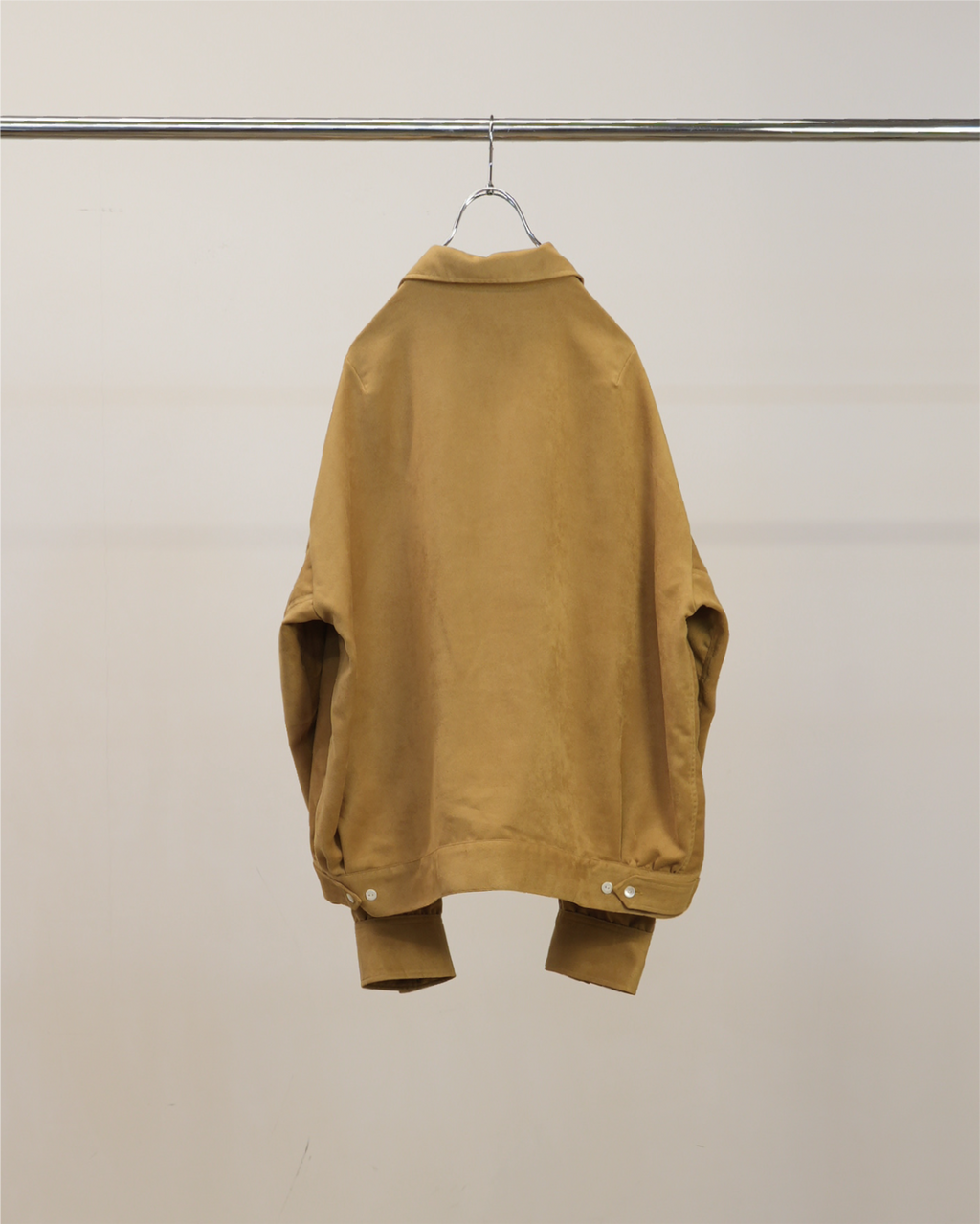 VEGAN SUEDE OPEN COLLAR SHIRT(YELLOW)