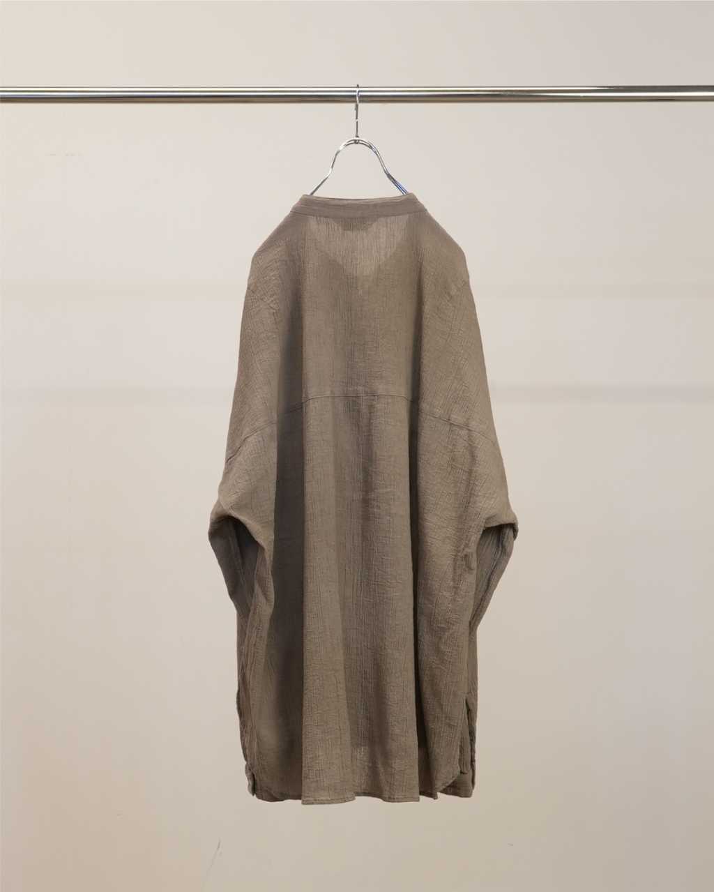 CREPE HALF ZIP SHIRT(GREIGE)