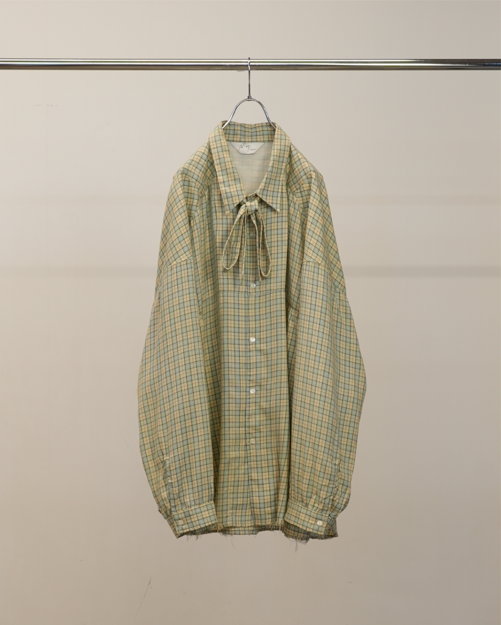 BOW-TIE CHECK SHIRT(CREAM)