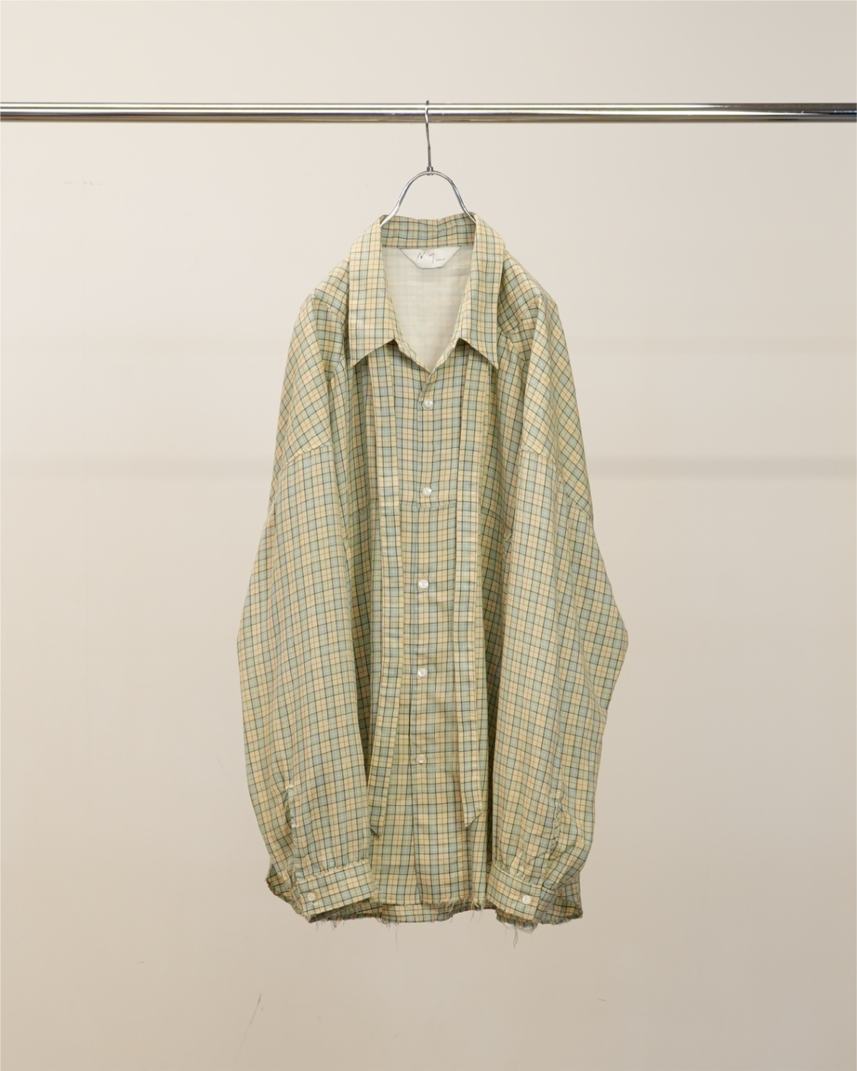 BOW-TIE CHECK SHIRT(CREAM)