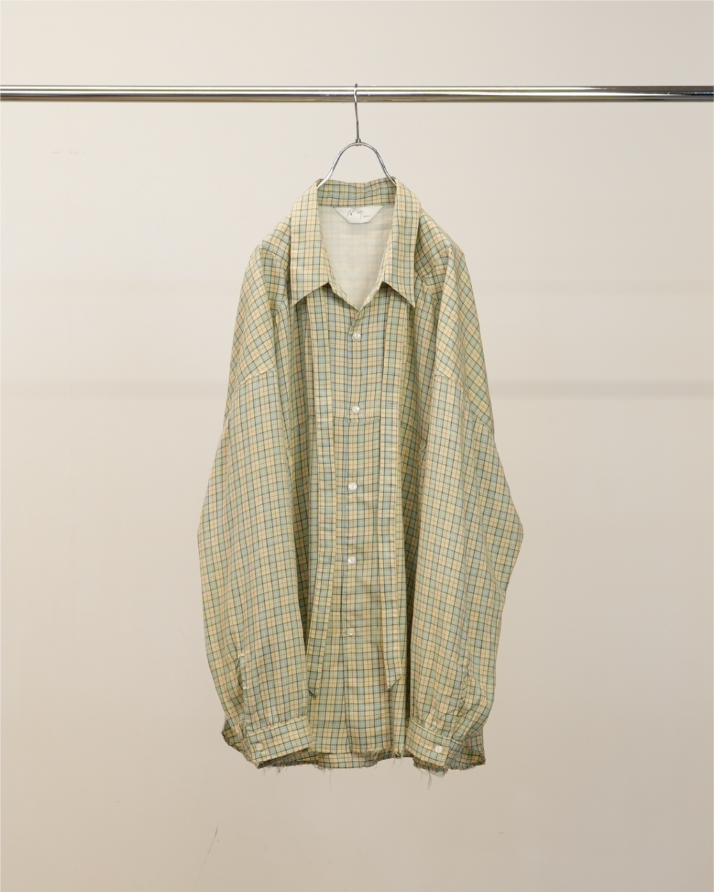BOW-TIE CHECK SHIRT(CREAM)