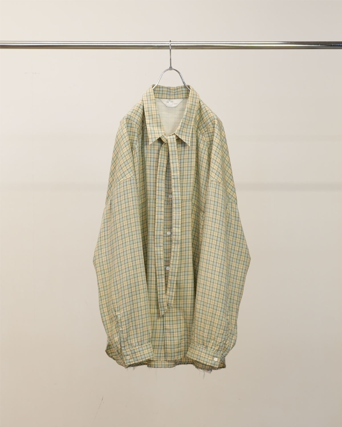 BOW-TIE CHECK SHIRT(CREAM)