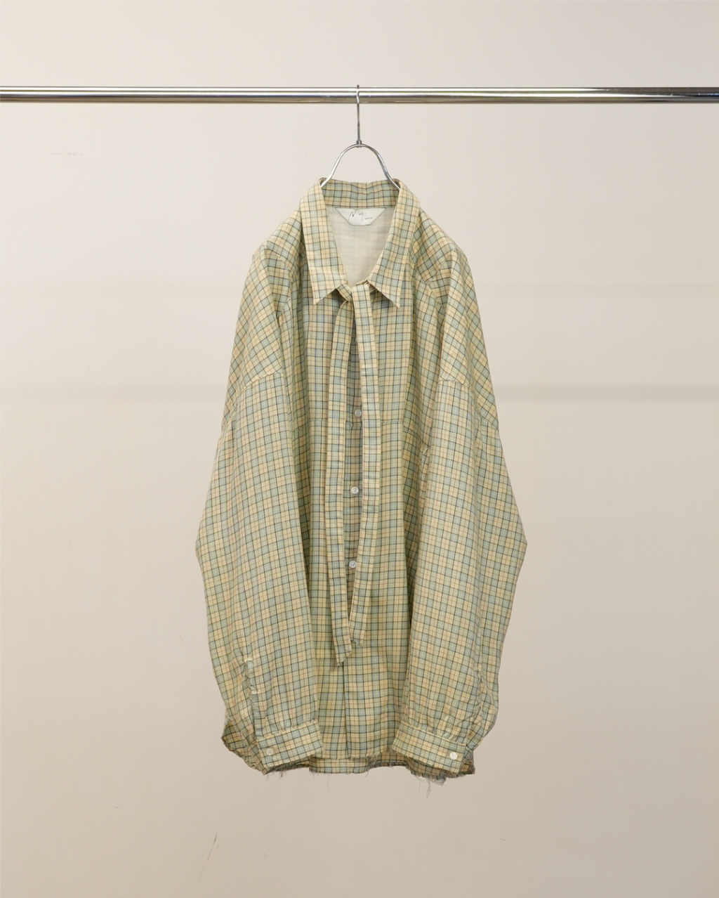 BOW-TIE CHECK SHIRT(CREAM)