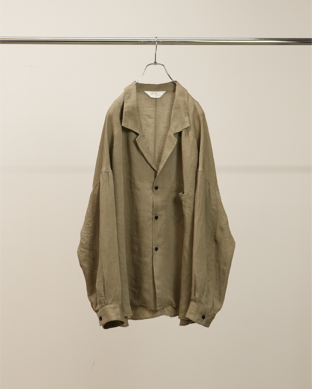 100/S LINEN TAILORED SHIRT(KHAKIBEIGE)