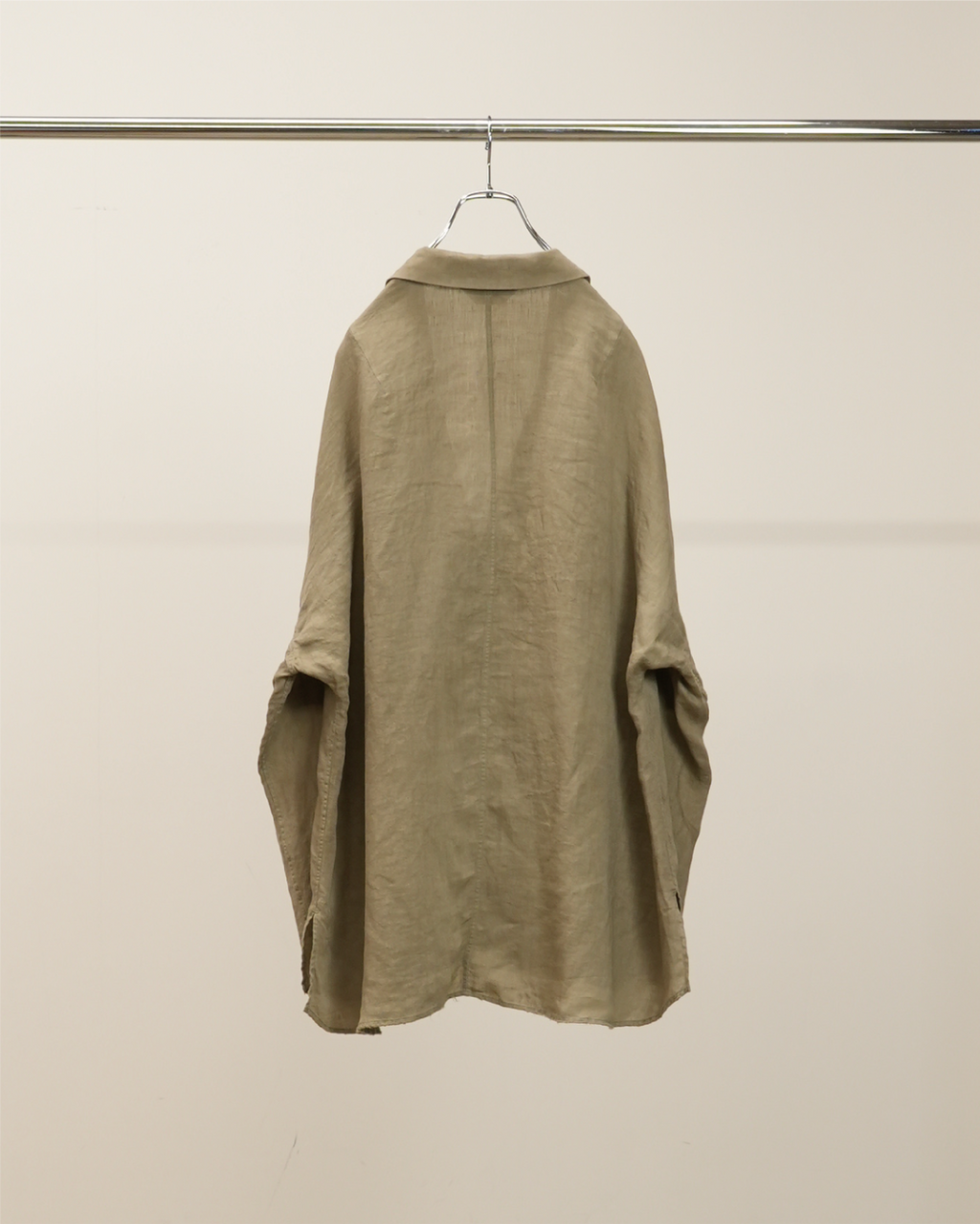 100/S LINEN TAILORED SHIRT(KHAKIBEIGE)