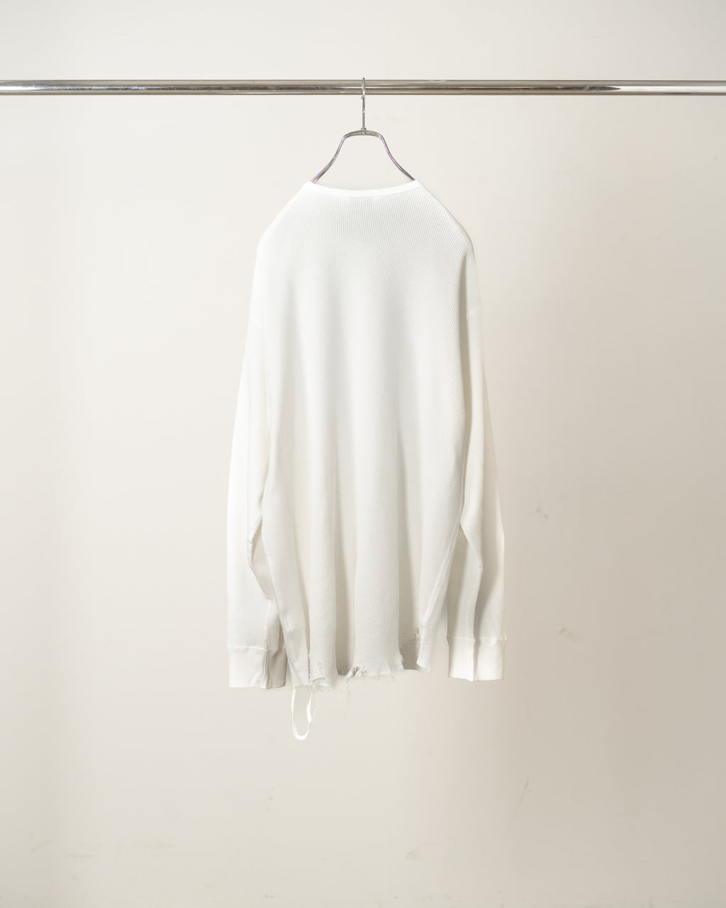 DAMAGE WAFFLE CREW LS(WHITE)