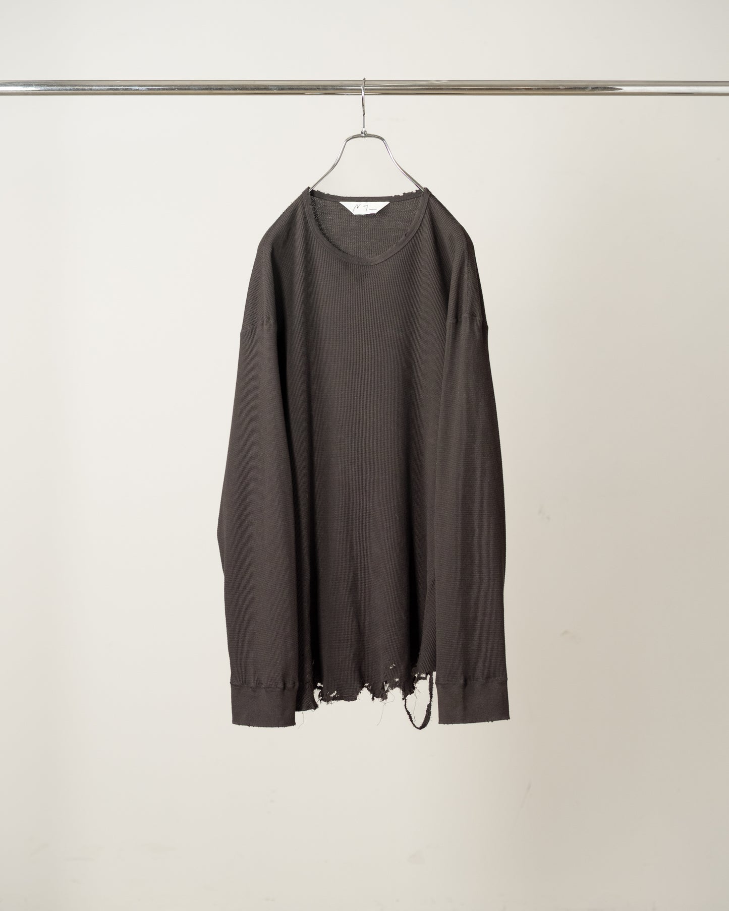DAMAGE WAFFLE CREW LS(D.BROWN)