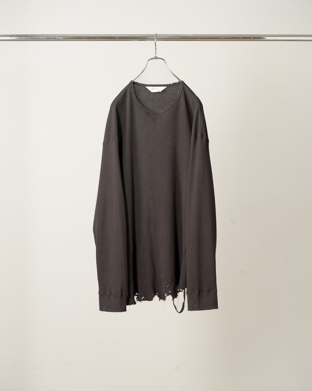 DAMAGE WAFFLE CREW LS(D.BROWN)