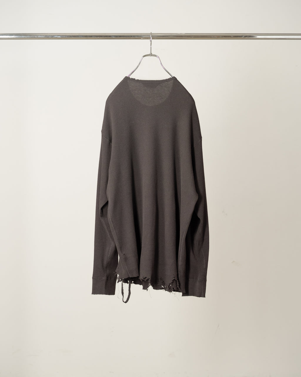 DAMAGE WAFFLE CREW LS(D.BROWN)