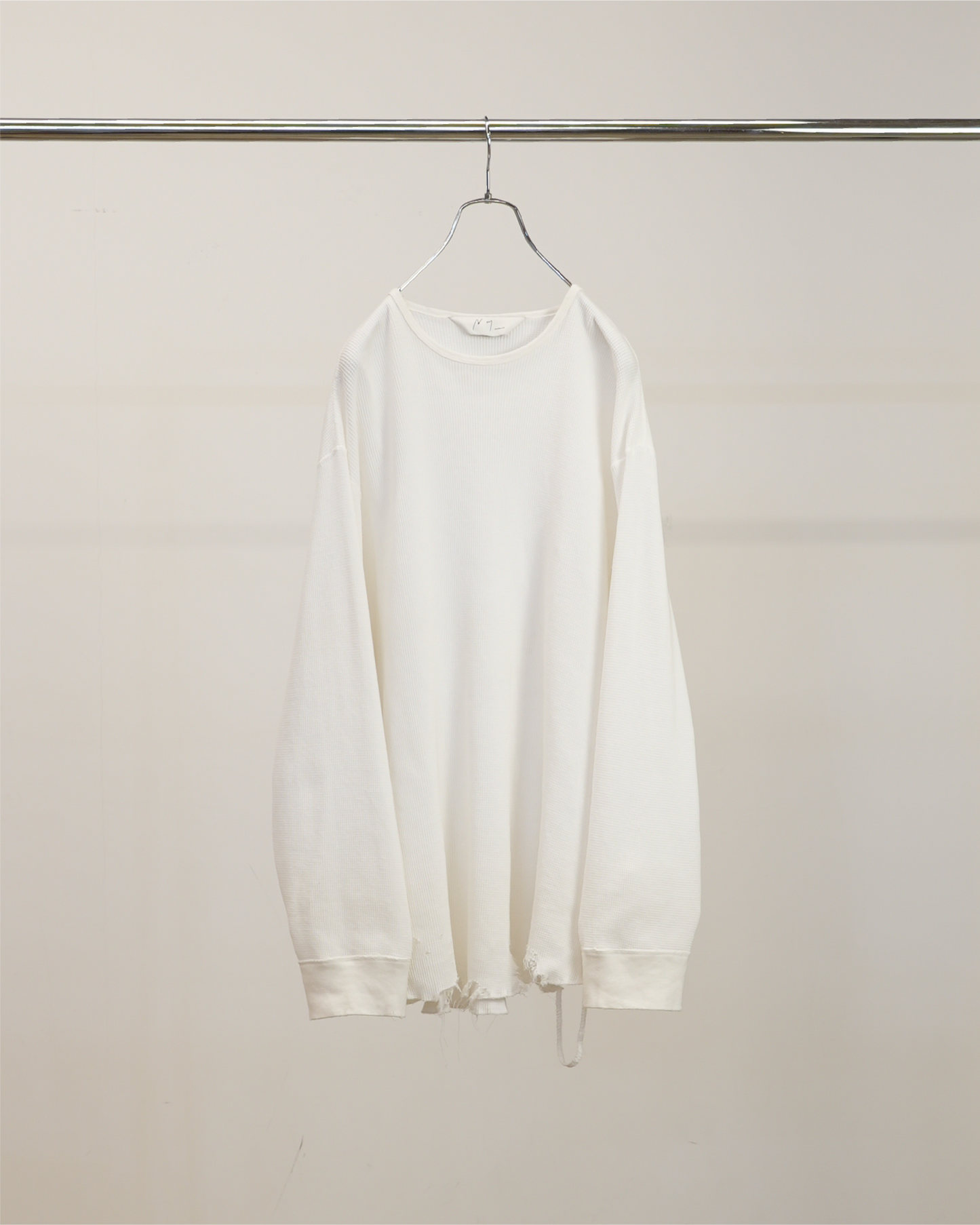DAMAGE WAFFLE CREW LS(WHITE)