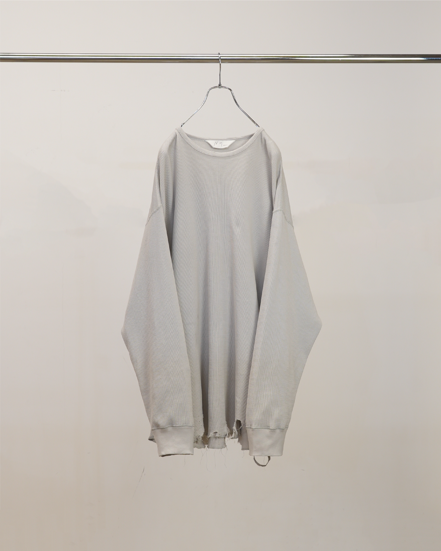 DAMAGE WAFFLE CREW LS(GREIGE)