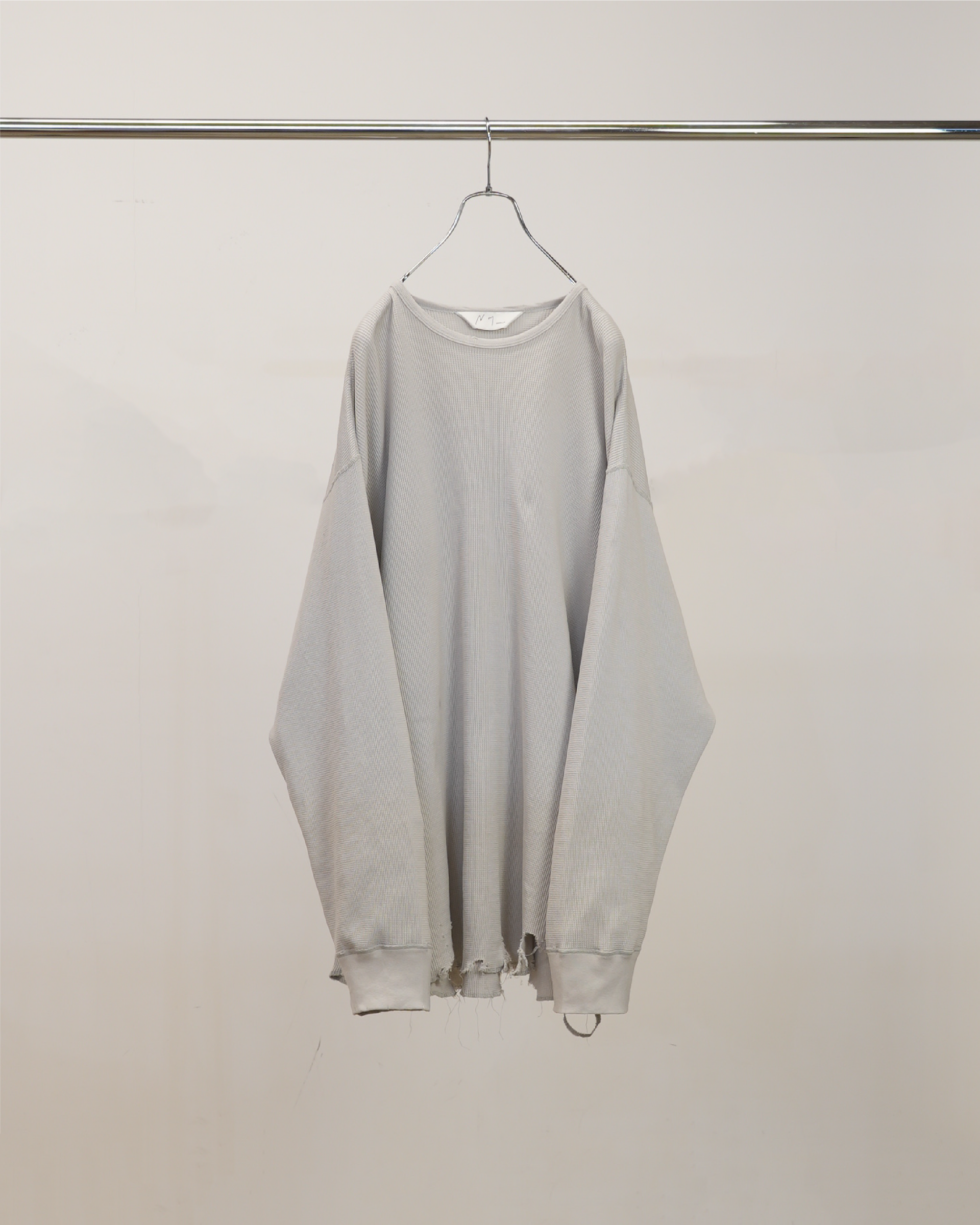 DAMAGE WAFFLE CREW LS(GREIGE) – ANCELLM