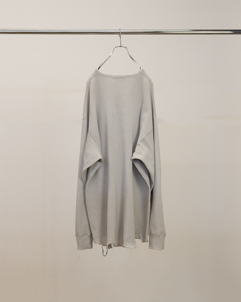 DAMAGE WAFFLE CREW LS(GREIGE)