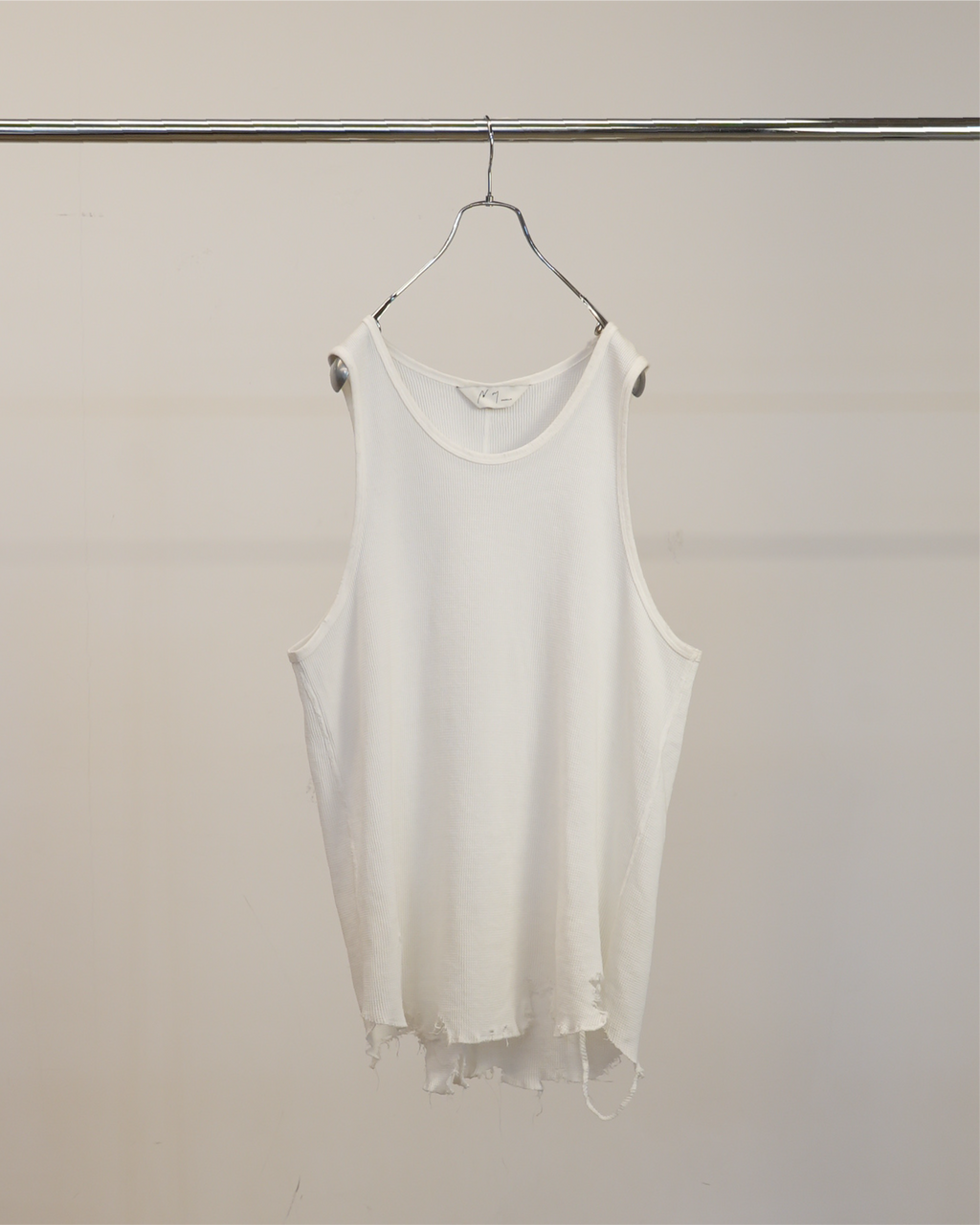 トップス ancellm 25ss DAMAGE WAFFLE TANK TOP DAMAGE WAFFLE TANK(WHITE) – ANCELLM