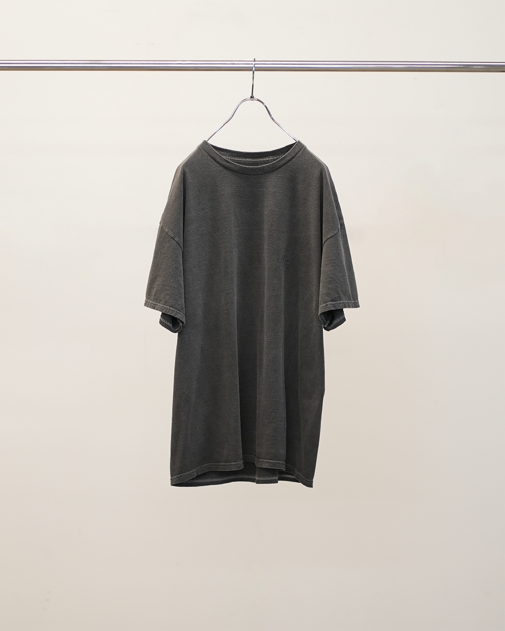 DYED EMBROIDERY T-SHIRT(BLACK)