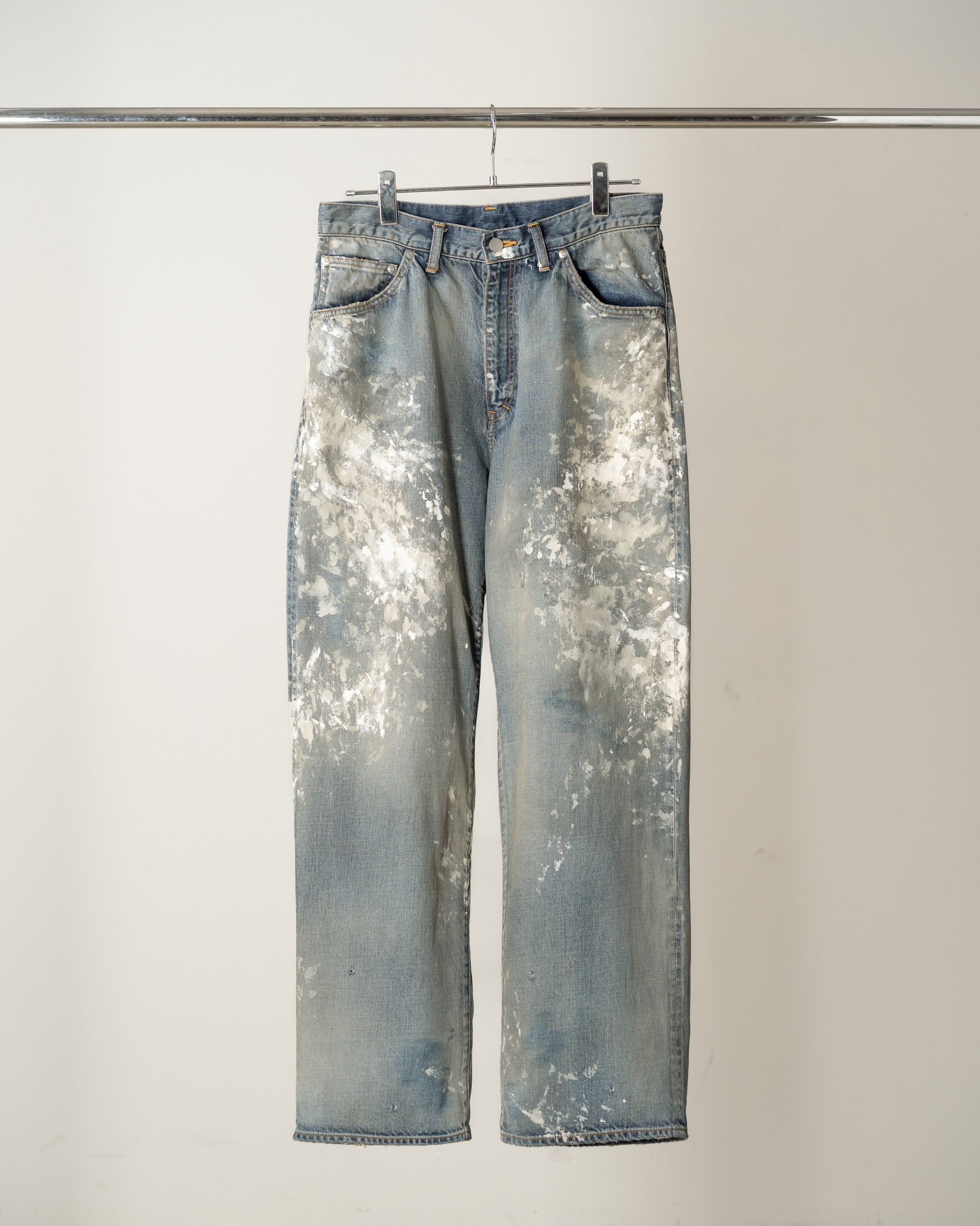 08 PAINTED MIDDLE STRAIGHT 5P DENIM PANTS(INDIGO) – ANCELLM